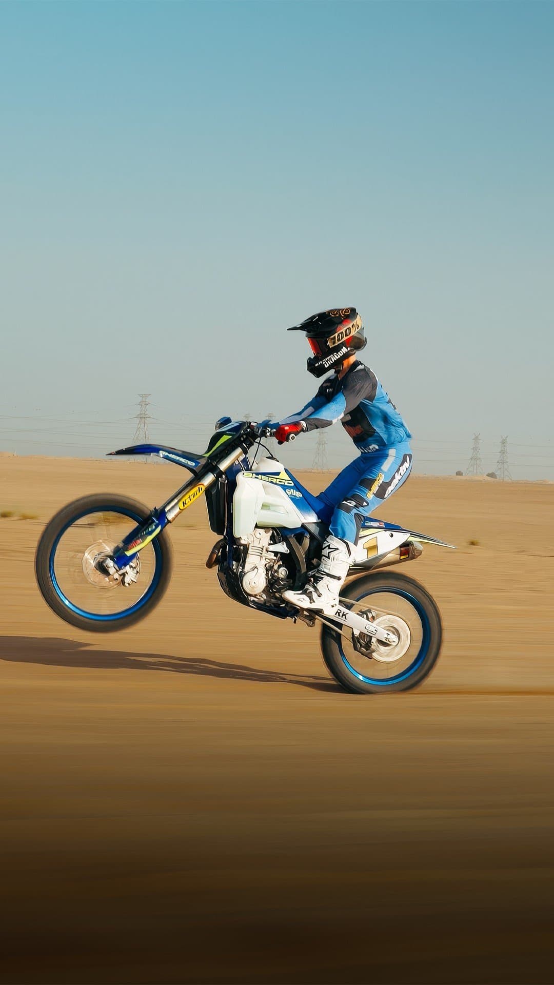Sherco — dirt bike in the desert dunes — still 3